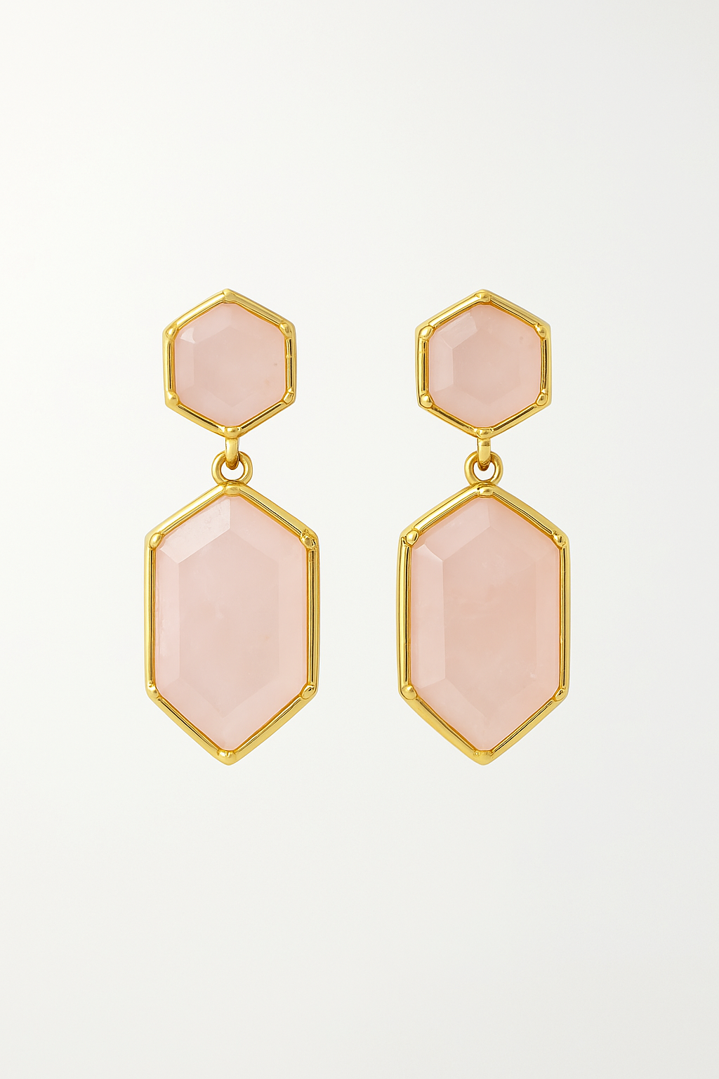 Aros Cuarzo Rosado Geométricos