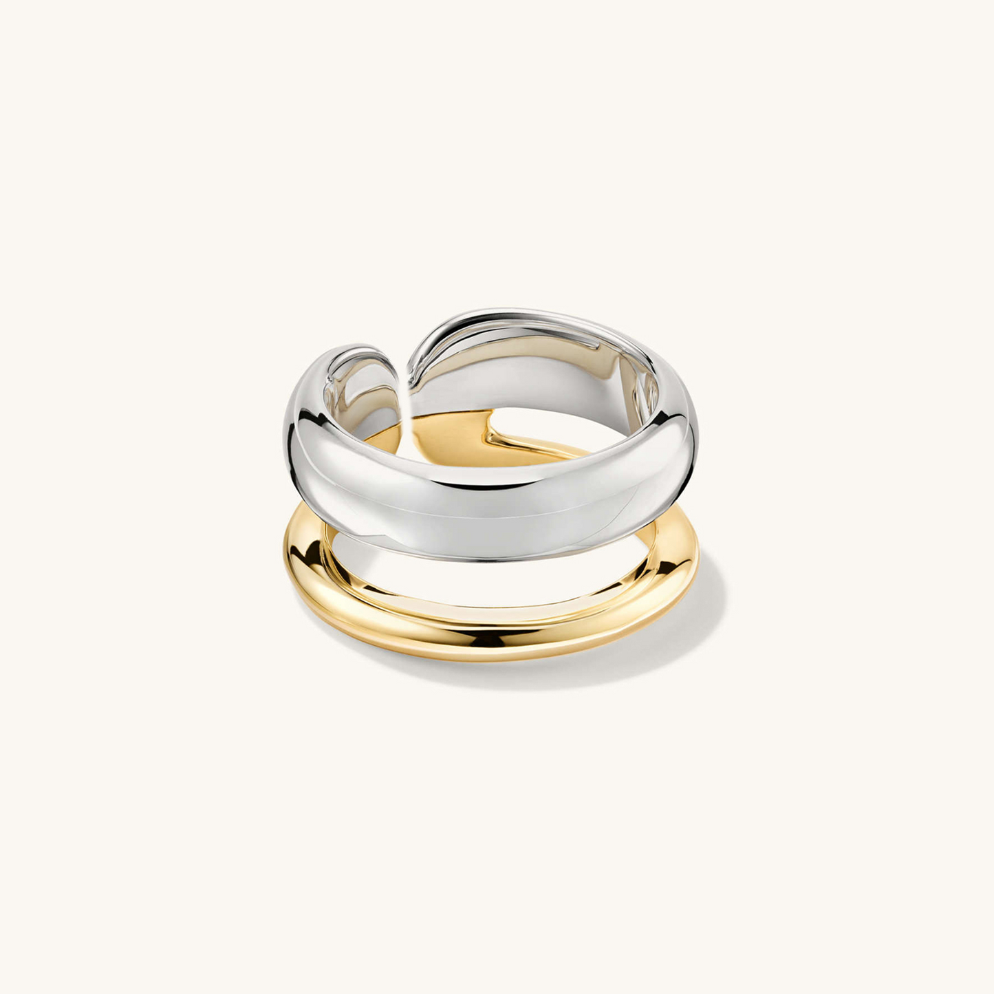 Anillo Ajustable Dos Colores Plata 925 - Rodio y Oro 18k
