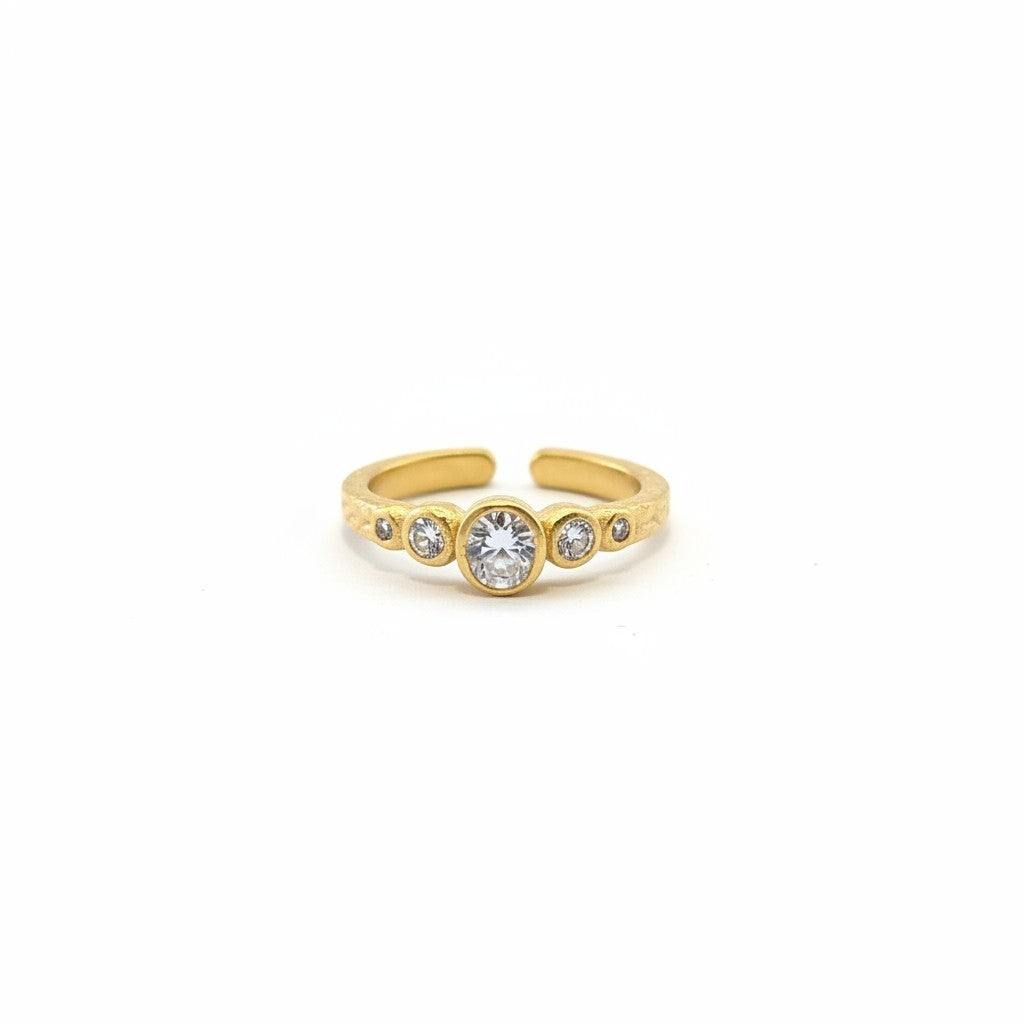 Anillo Ajustable Trilogía · Baño de Oro 18k