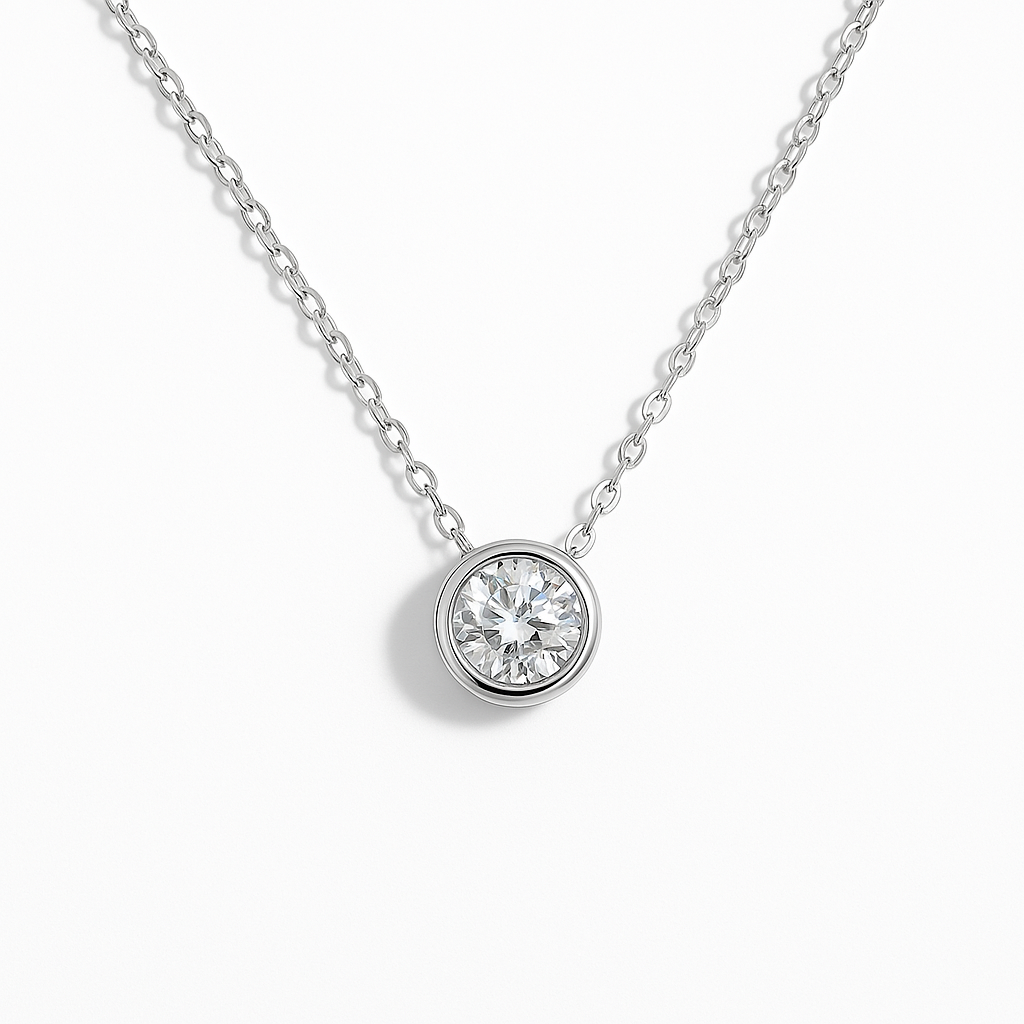 Cadena Punto de Luz Moisanita 4mm Plata 925- Rodio