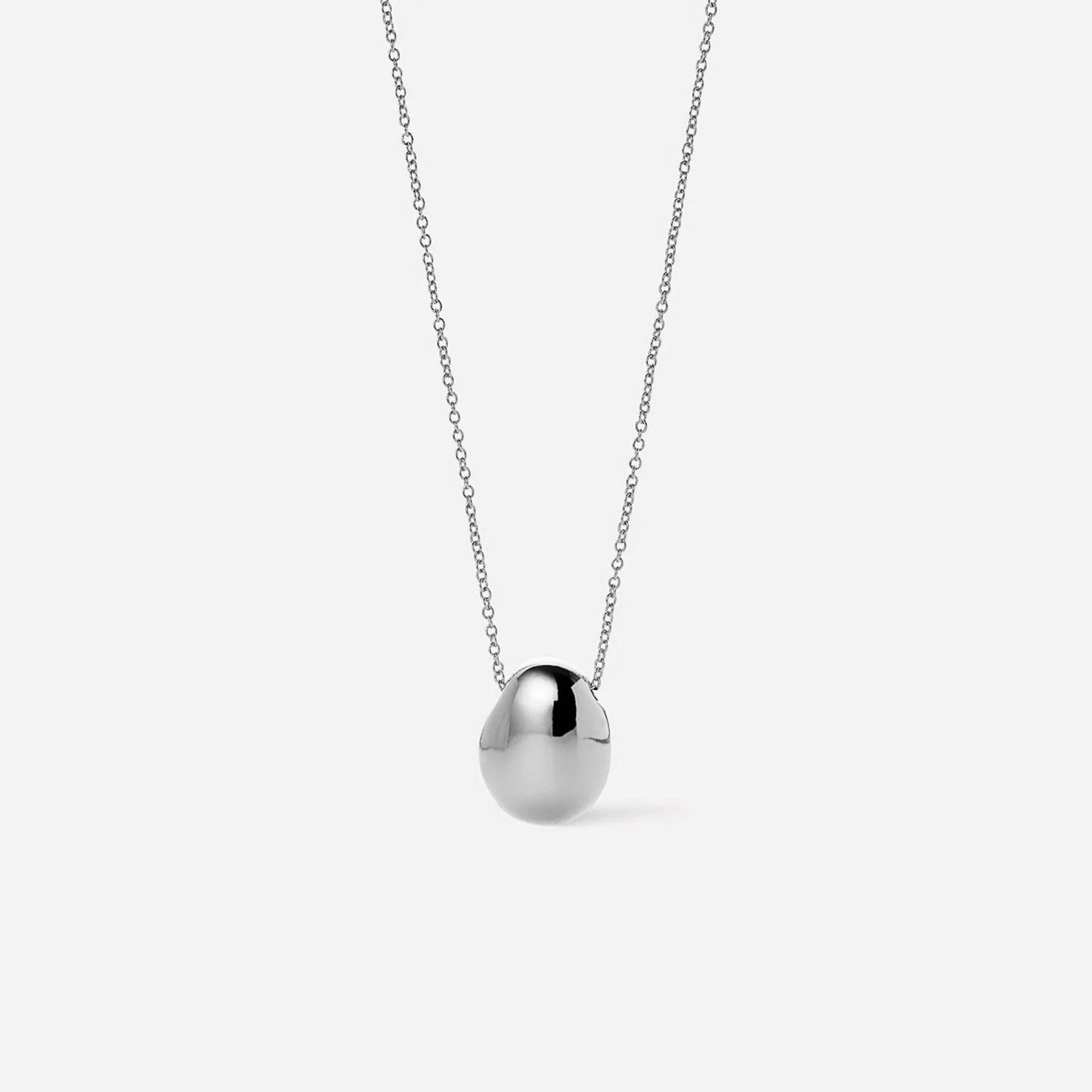 Collar Gota Pulida Plata 925 - Rodio