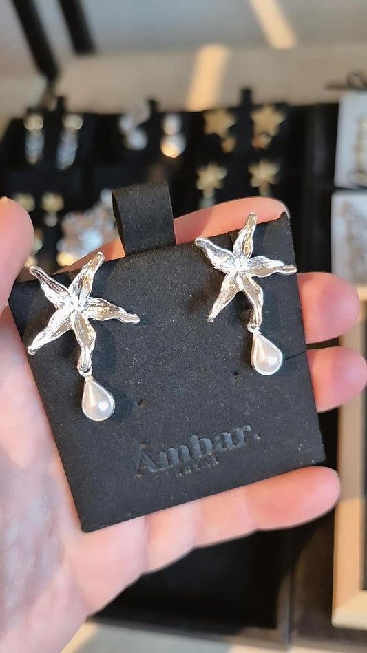 Aros Estrella de Perlas