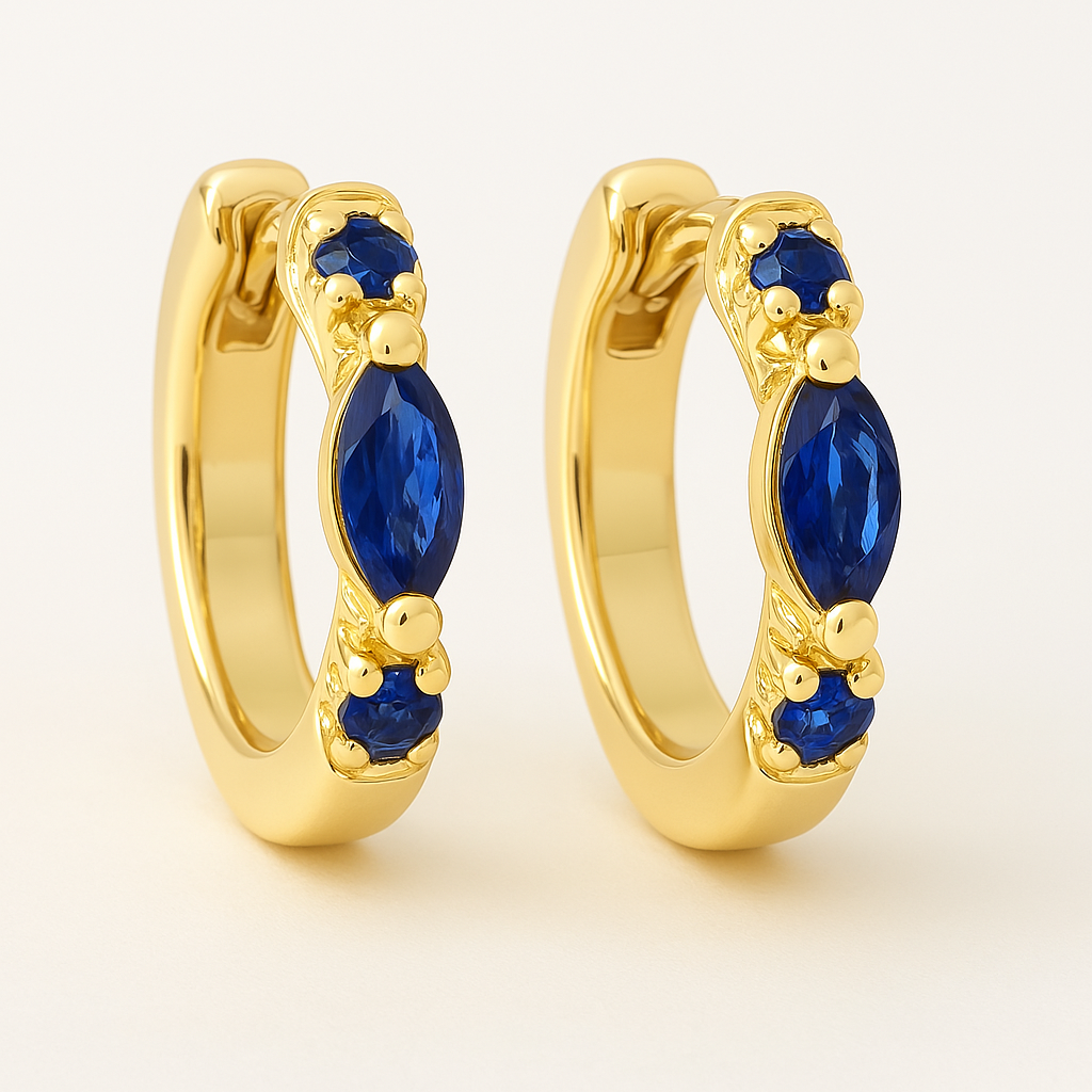 Argollas Con Circones Azules Marquesa