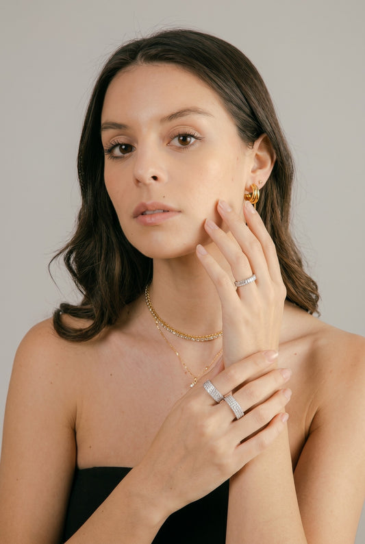 Anillo Banda Pavé Imperial – Baño de Rodio