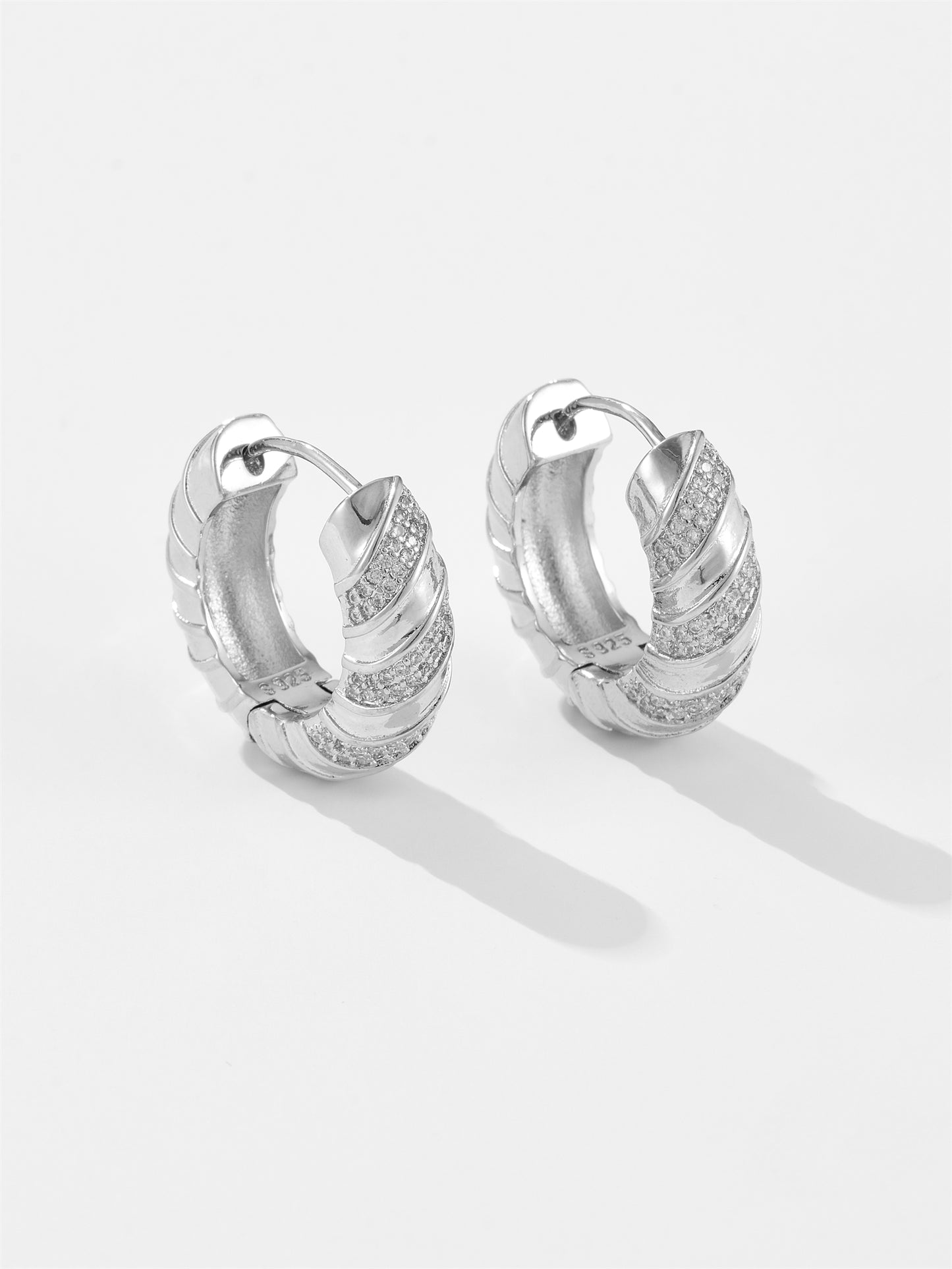 Argollas Chunky Circones Plata 925 - Rodio