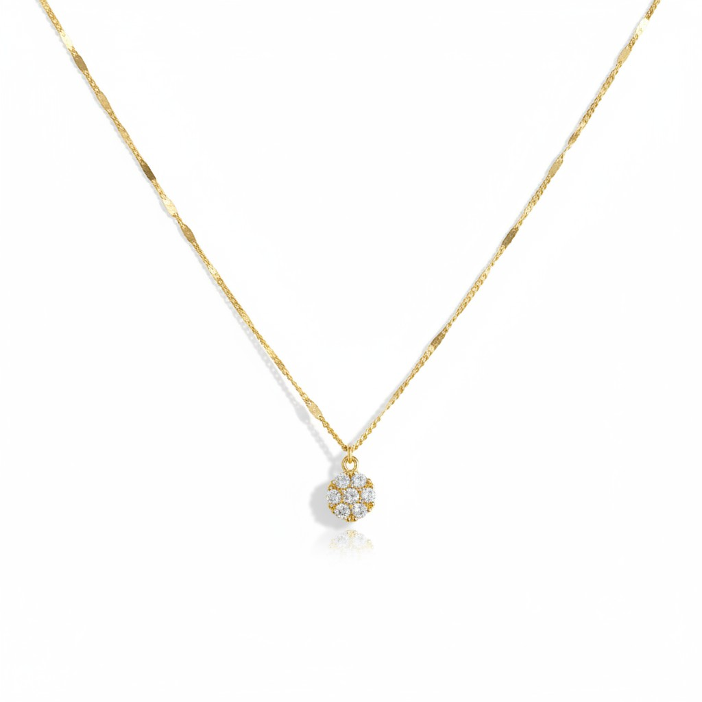 Collar Punto de Luz Cluster Grande - Baño de Oro