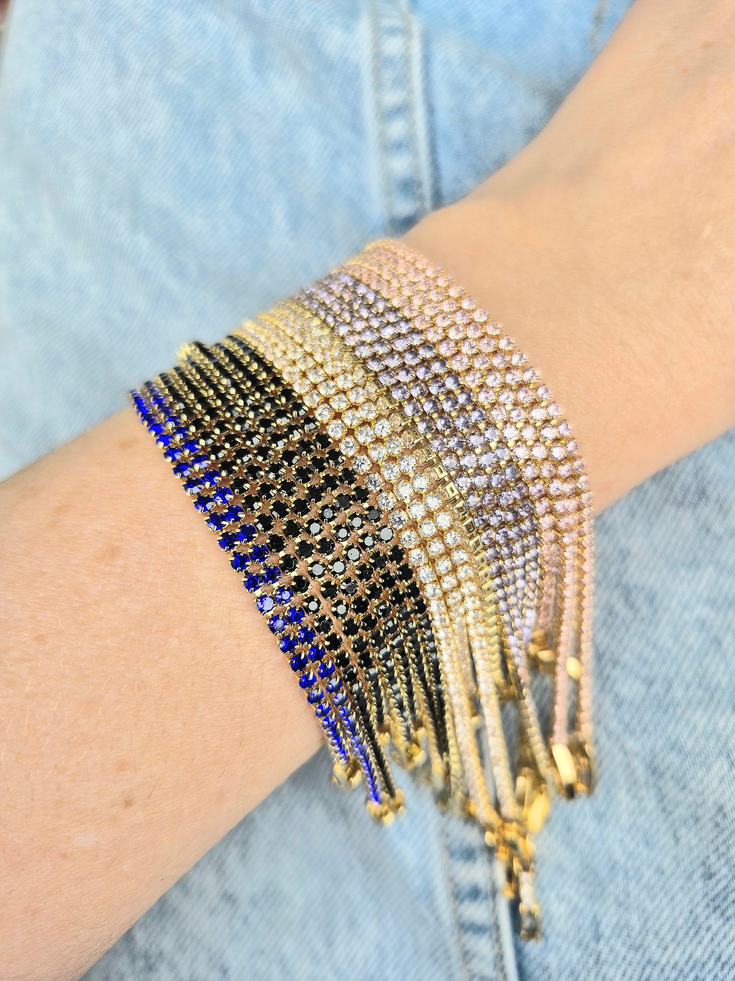 Pulsera Tennis 2mm en 9 Colores - Baño Oro