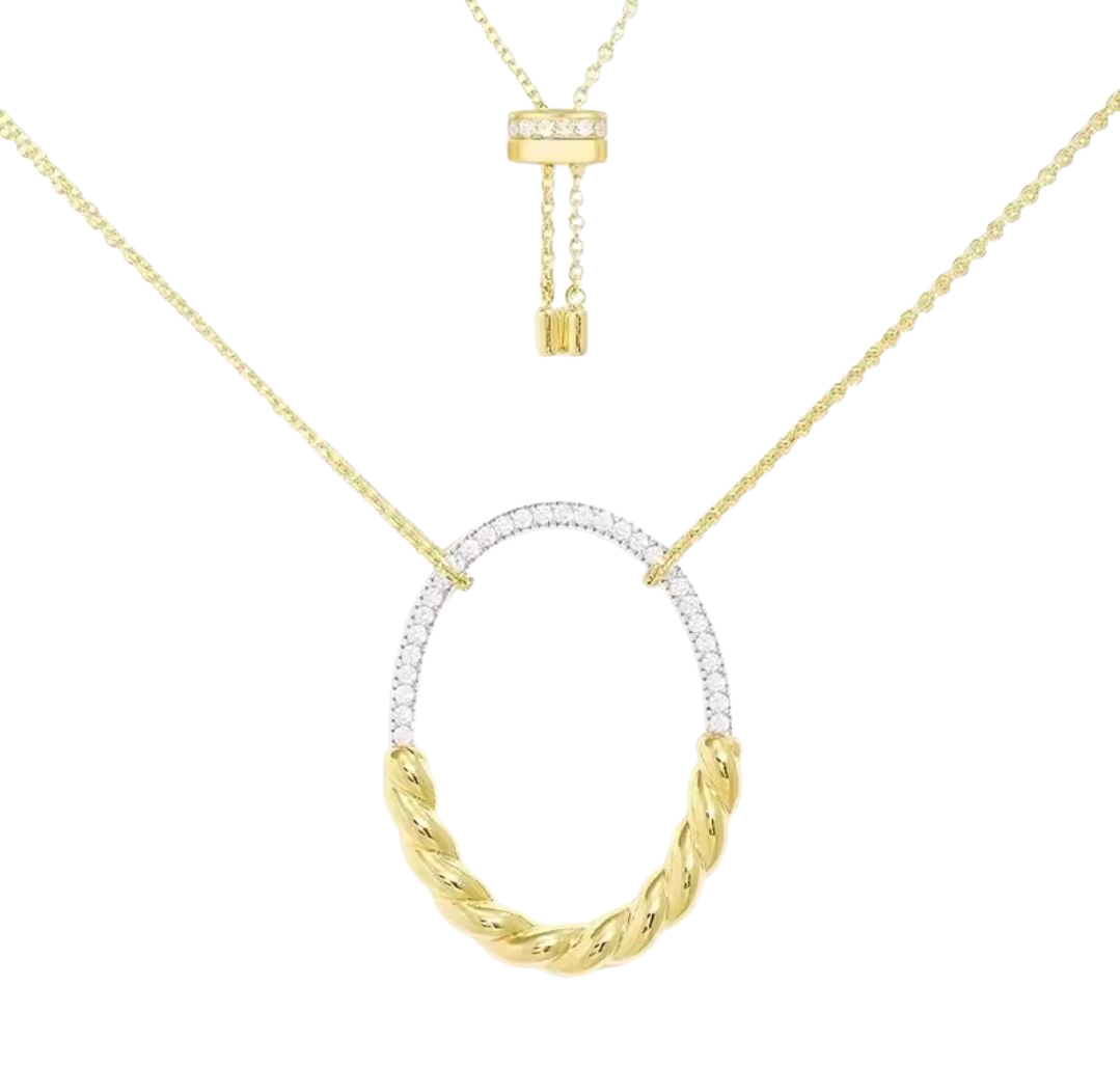 Collar Ajustable Twist Bicolor - Plata 925