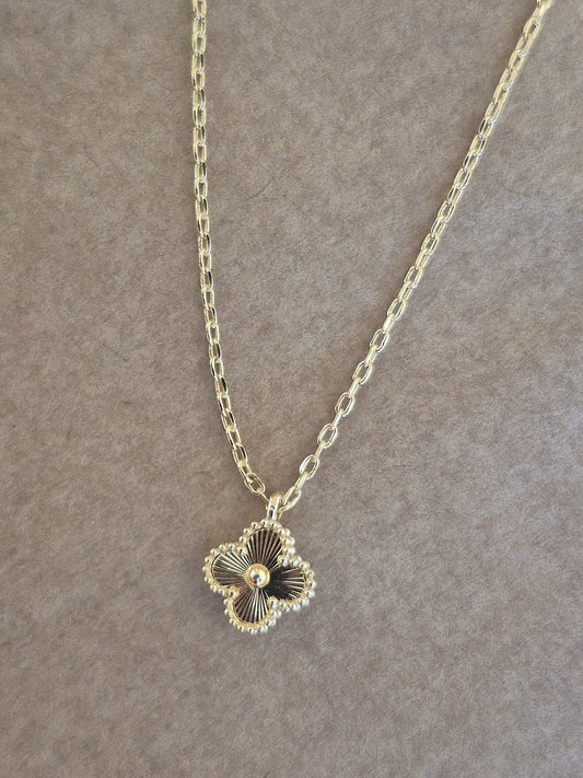 Cadena Sweet Clover Laser – Plata 925 con Baño de Oro 18k