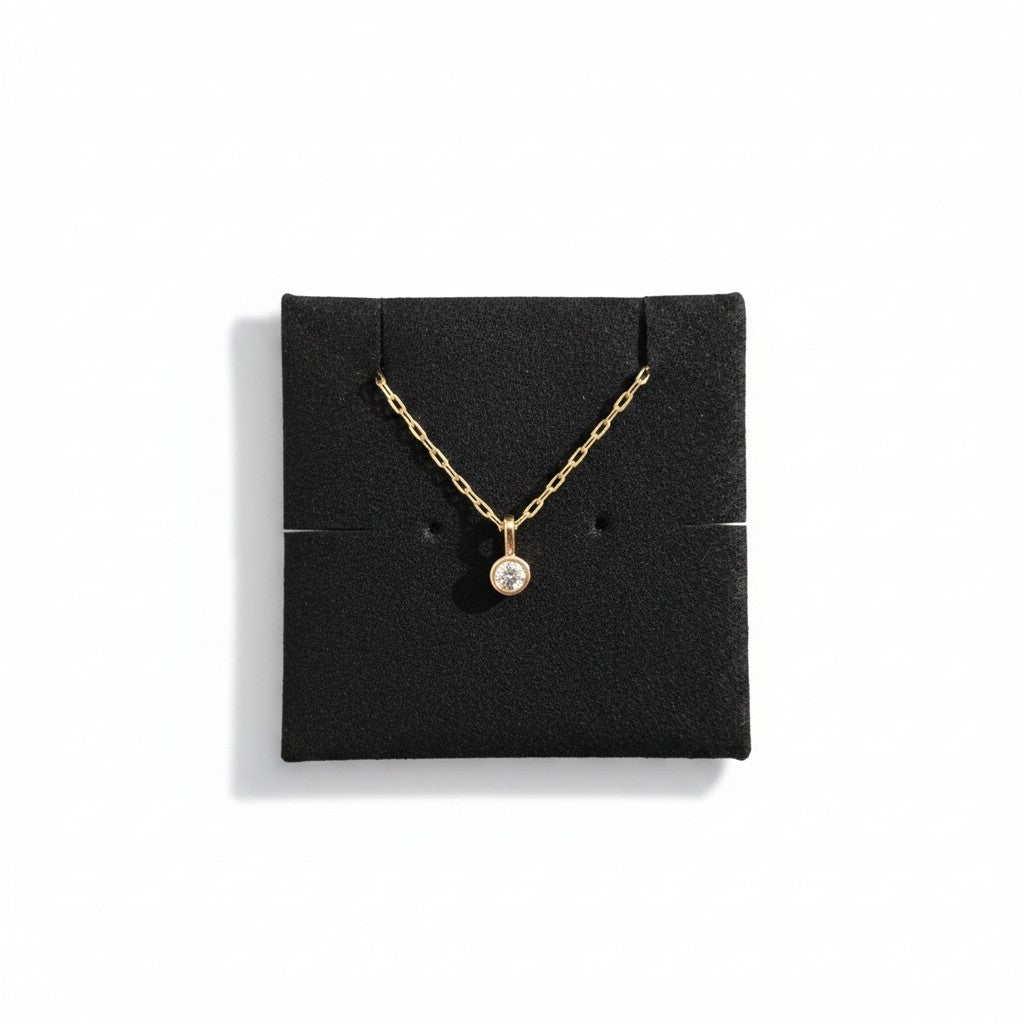 Collar Cadena con Dije Zircón Redondo