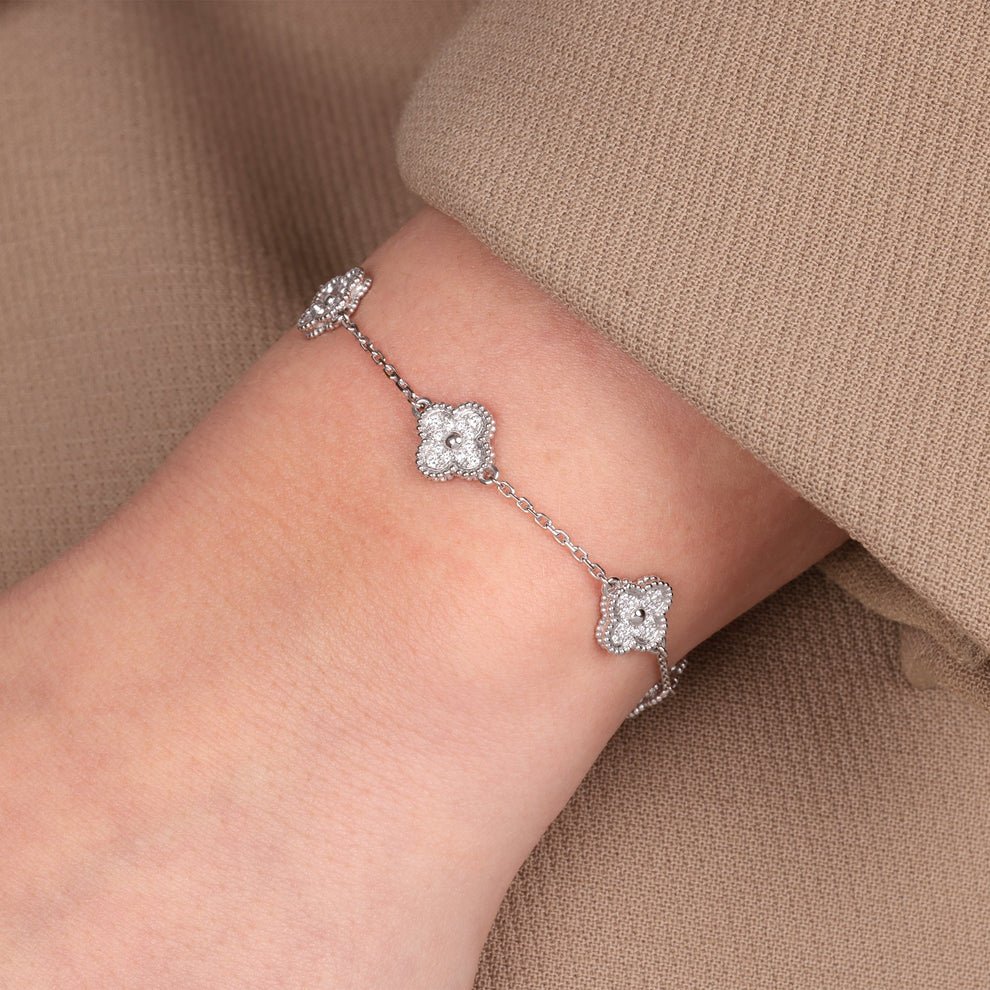 Pulsera Sweet Clover Circones Trébol Plata 925
