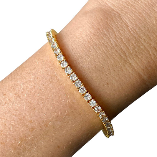 Pulsera Tennis Clásica Circones 3mm – Baño de Oro