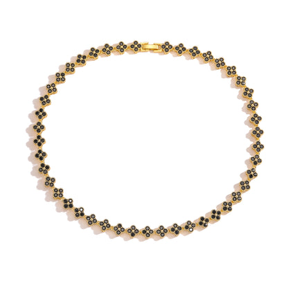 Collar Clover Mini Negro - Ámbar Joyas