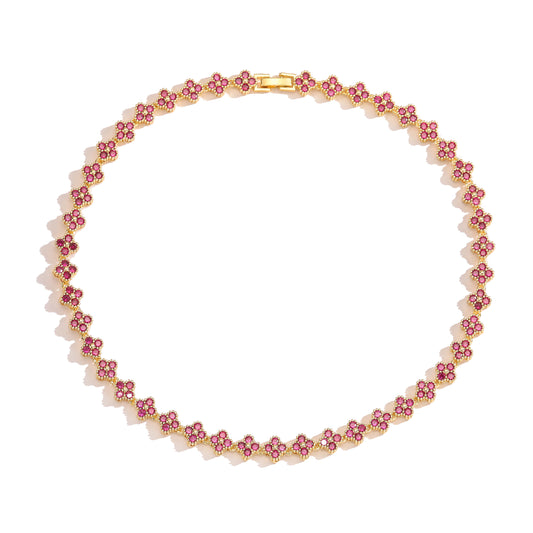 Collar Clover Mini Rosado - Ámbar Joyas