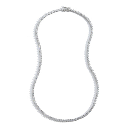 Collar Tennis Circones 2mm 3 Puntas Plateado