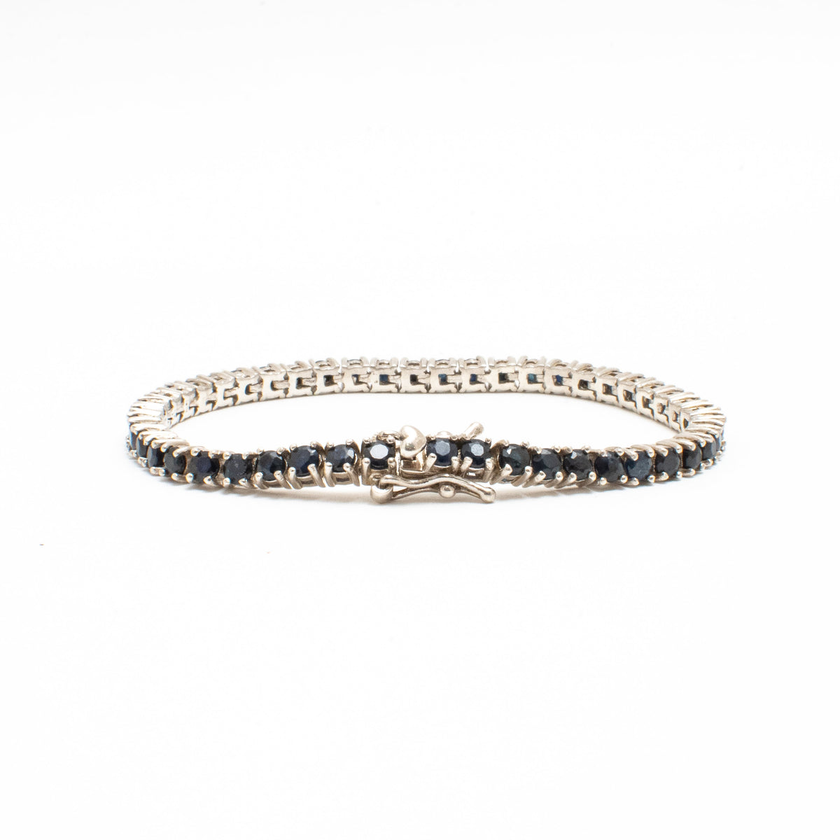 Pulsera Tennis Zafiros Azules Naturales 3mm – Plata 925