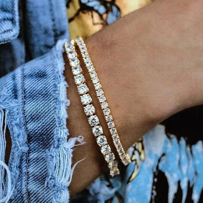 Pulsera Tennis 2.5mm Dorado - Ámbar Joyas