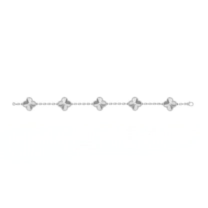 Pulsera Clover Laser Trébol Plateado