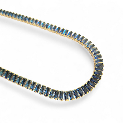Collar Choker Baguettes Azules