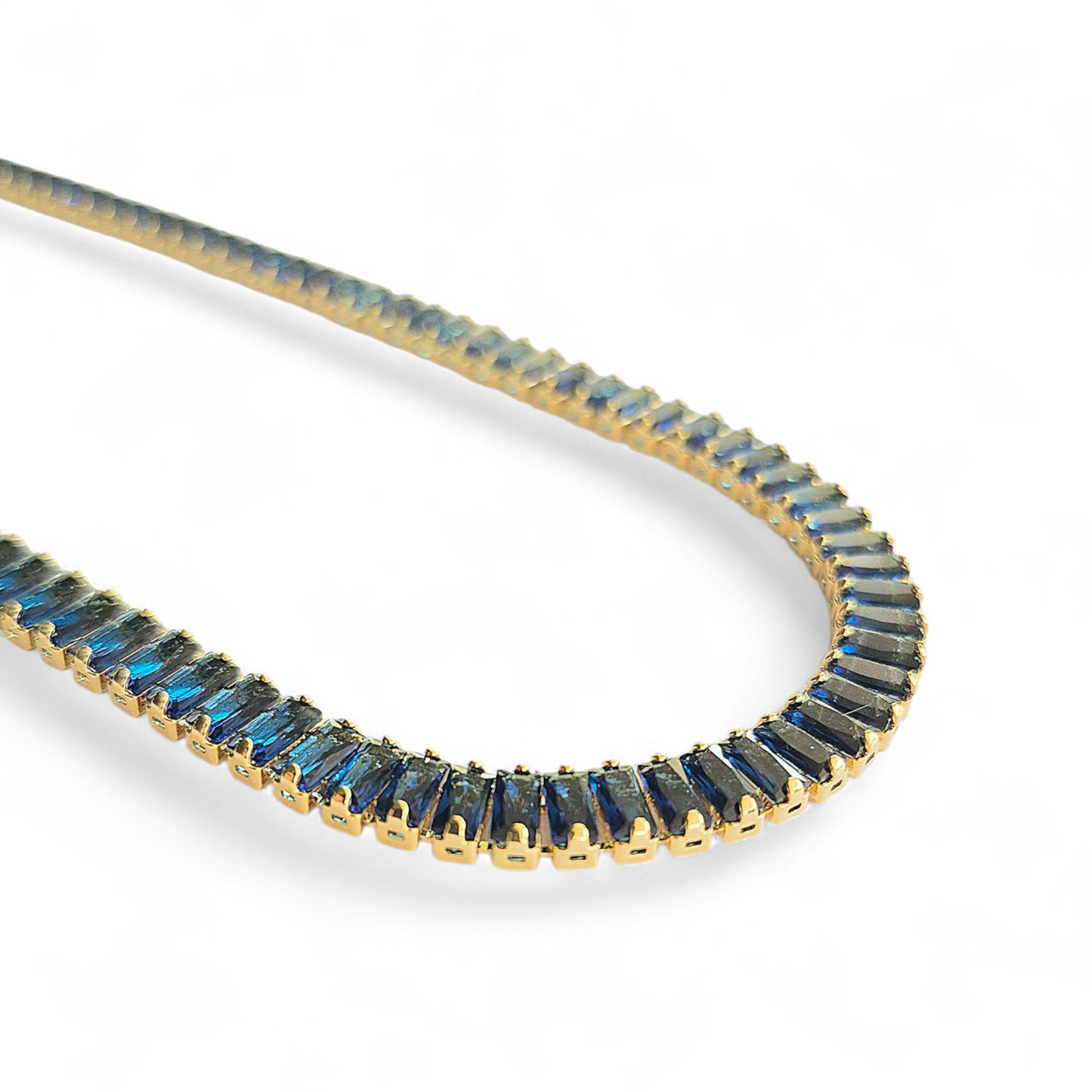Collar Choker Baguettes Azules