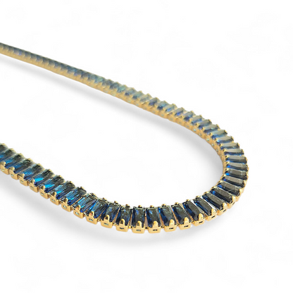 Collar Choker Baguettes Azules