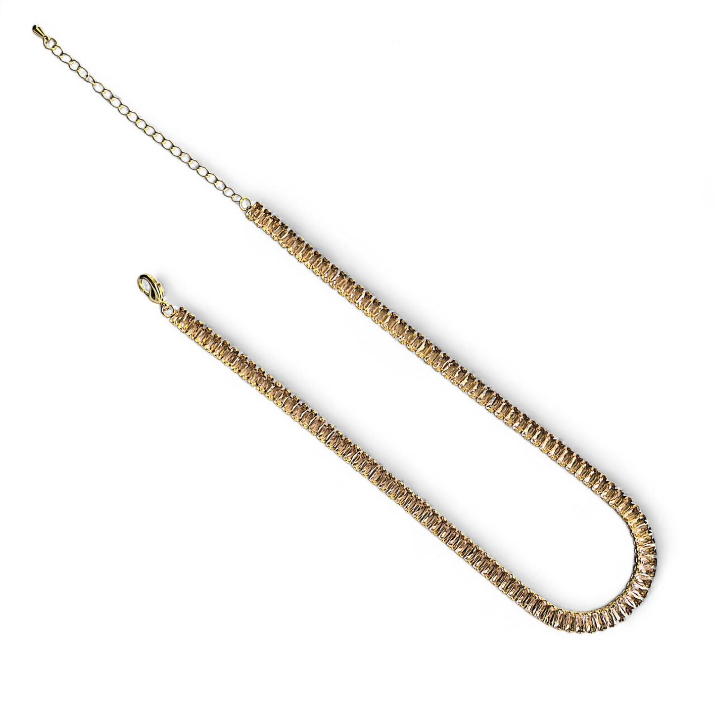 Collar Choker Circonitas Baguettes Rosados