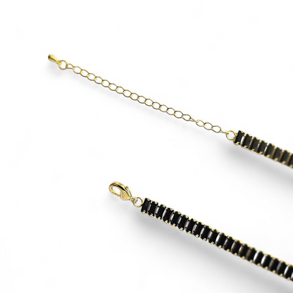Collar Choker Circonitas Baguettes Negro