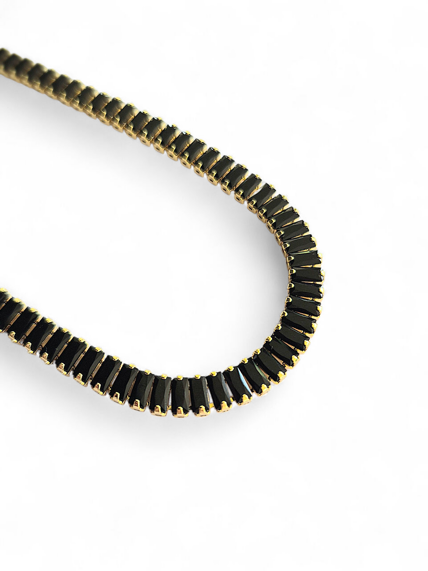 Collar Choker Circonitas Baguettes Negro