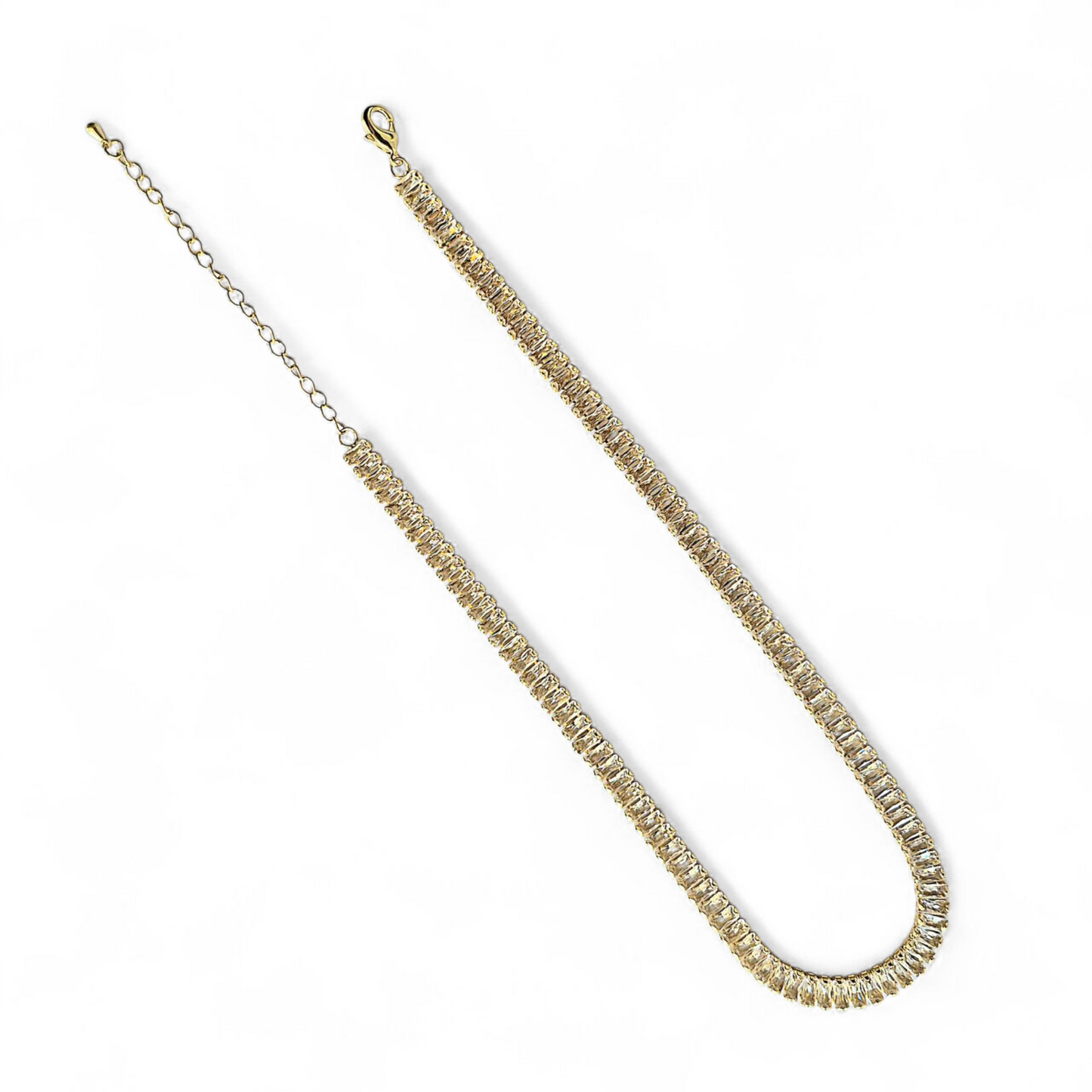 Collar Choker Circonitas Baguettes Blancas