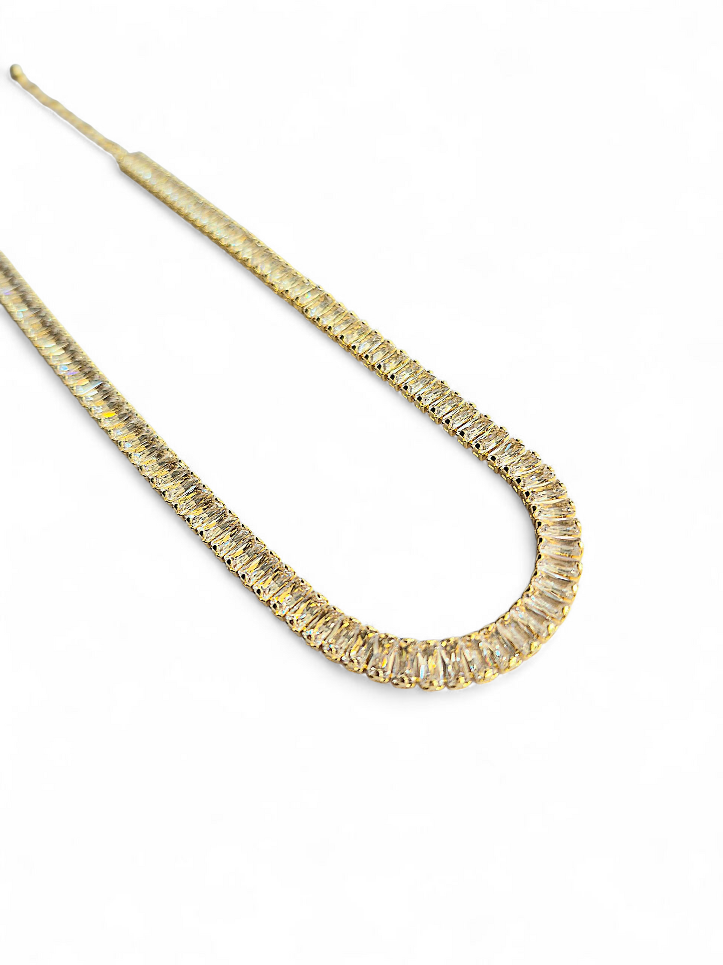 Collar Choker Circonitas Baguettes Blancas