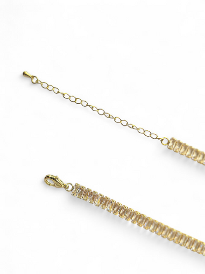 Collar Choker Circonitas Baguettes Blancas