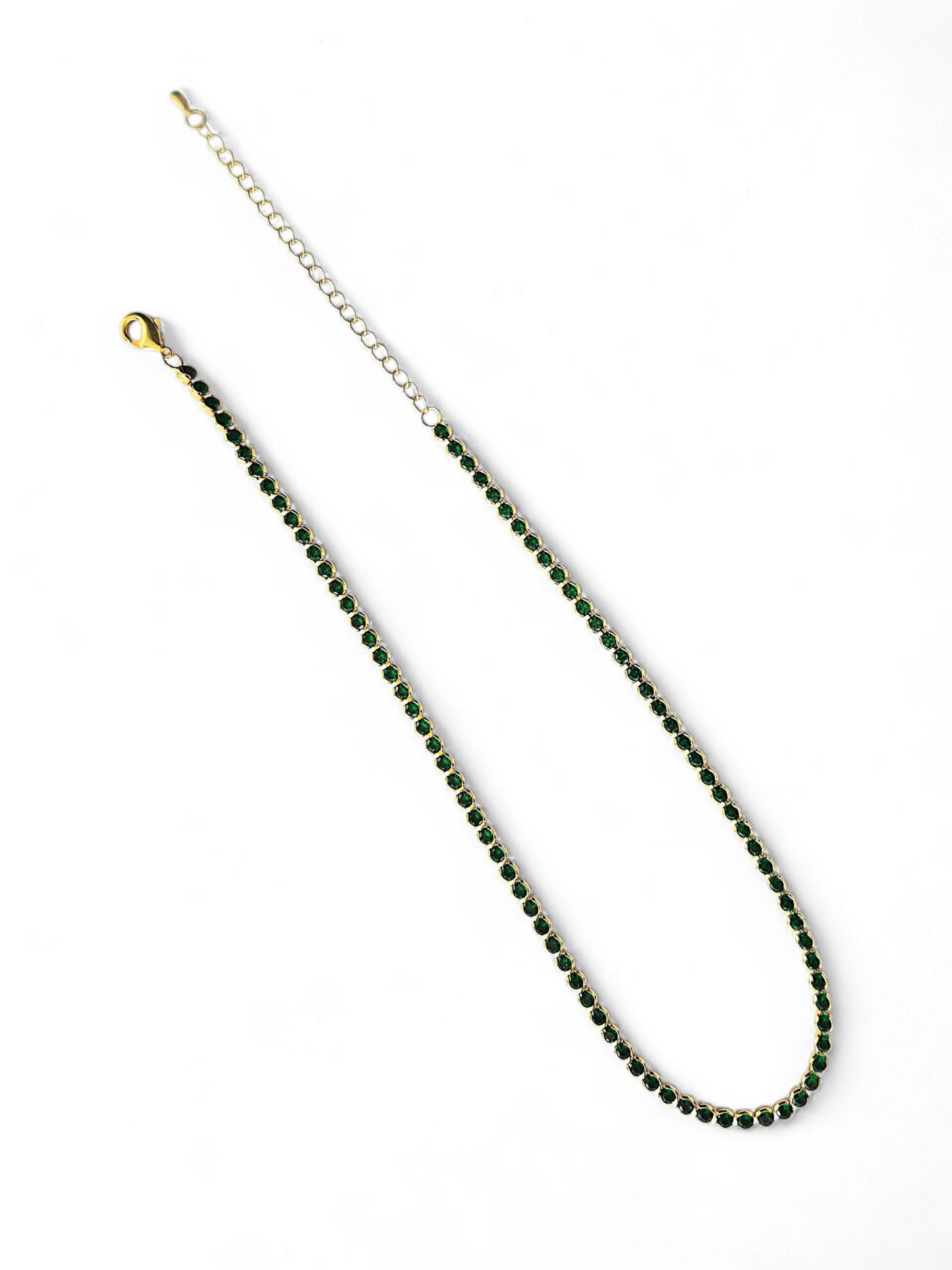 Collar Choker Circonitas Verdes 3mm