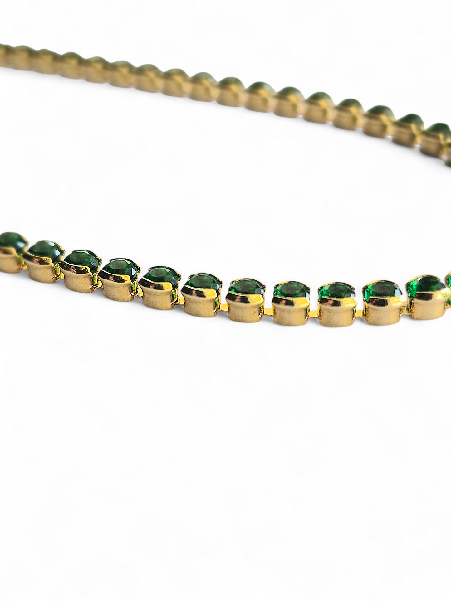 Collar Choker Circonitas Verdes 3mm