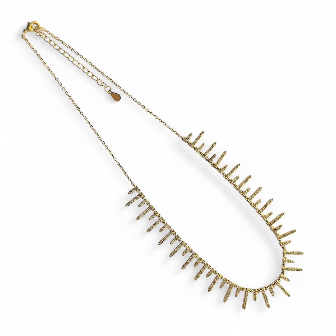 Collar Ajustable Espigas con Circonitas