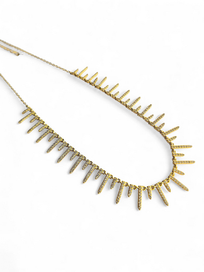 Collar Ajustable Espigas con Circonitas