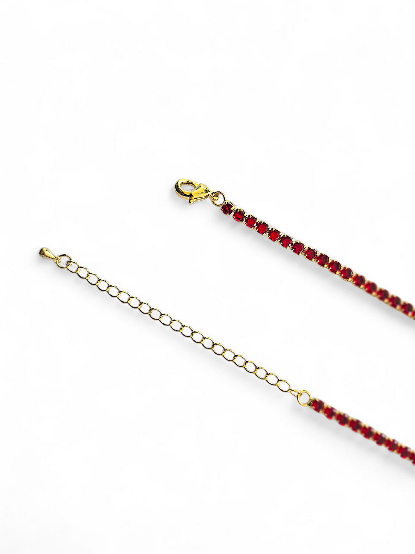 Collar Tennis de Circonitas Rojas 3mm