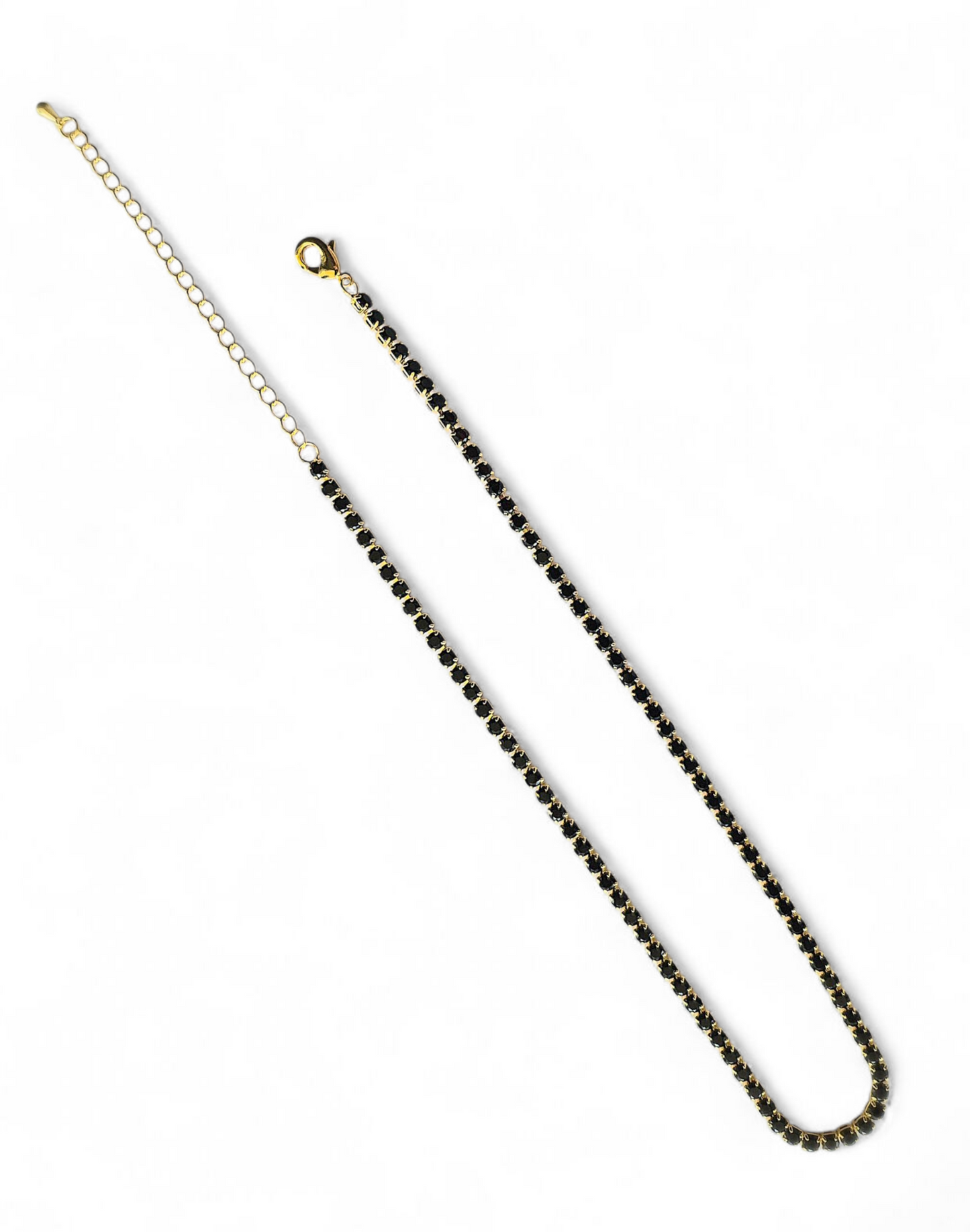 Collar Tennis Negro Circonitas 3mm