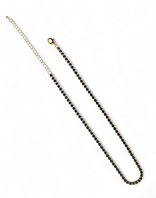 Collar Tennis Negro Circonitas 3mm