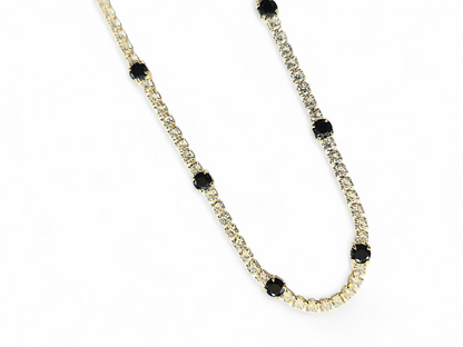 Collar Choker Circonitas Blancas y Negras