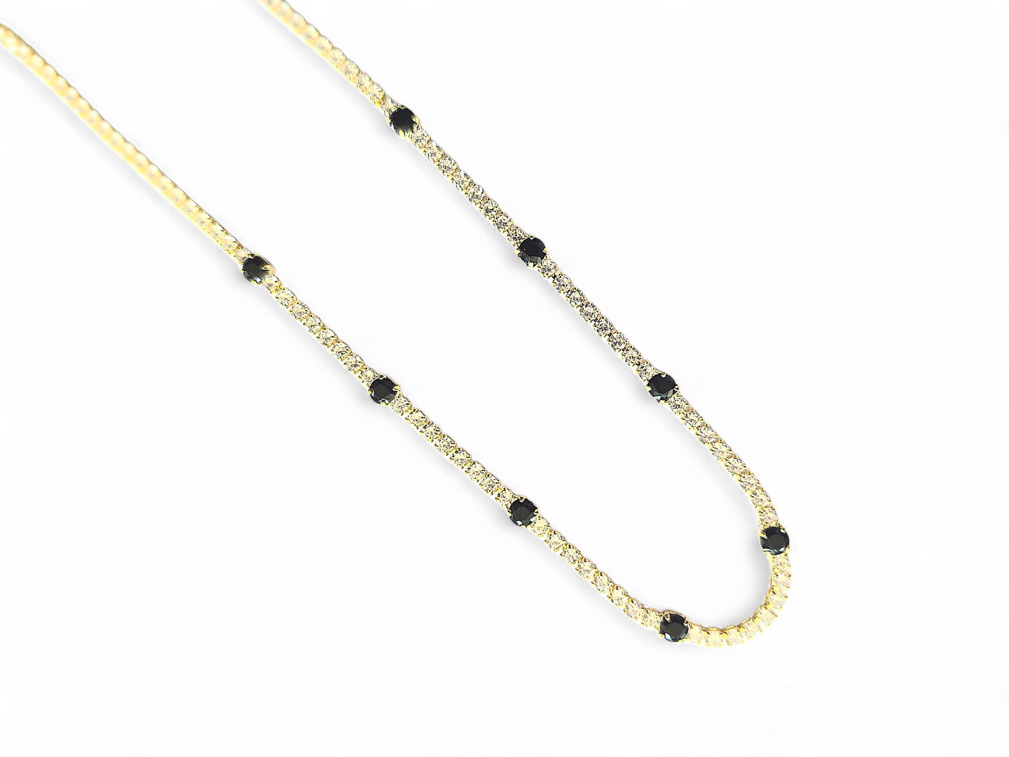 Collar Choker Circonitas Blancas y Negras