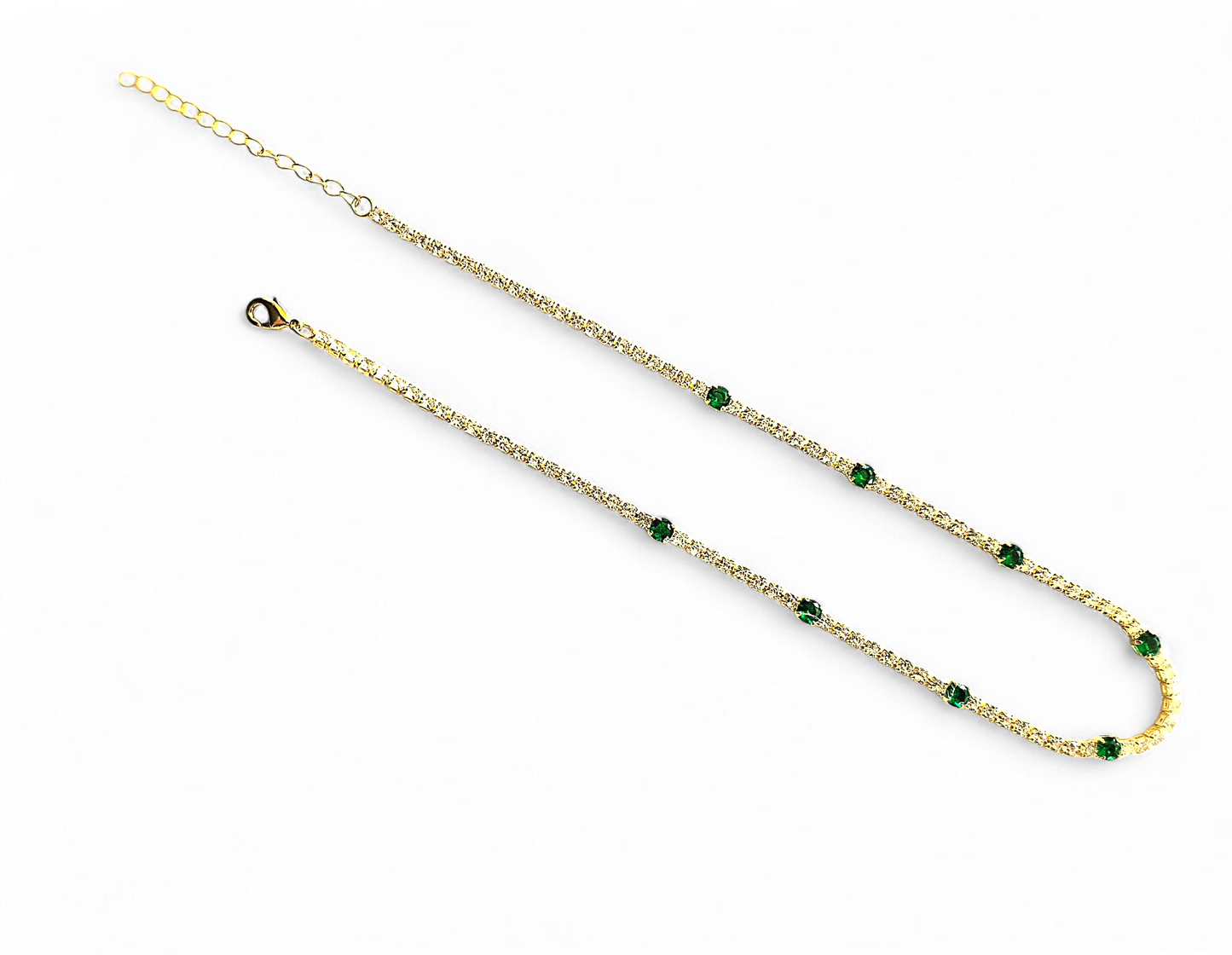 Collar Choker Tennis con Verde