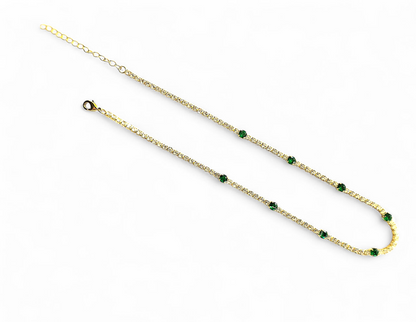 Collar Choker Tennis con Verde