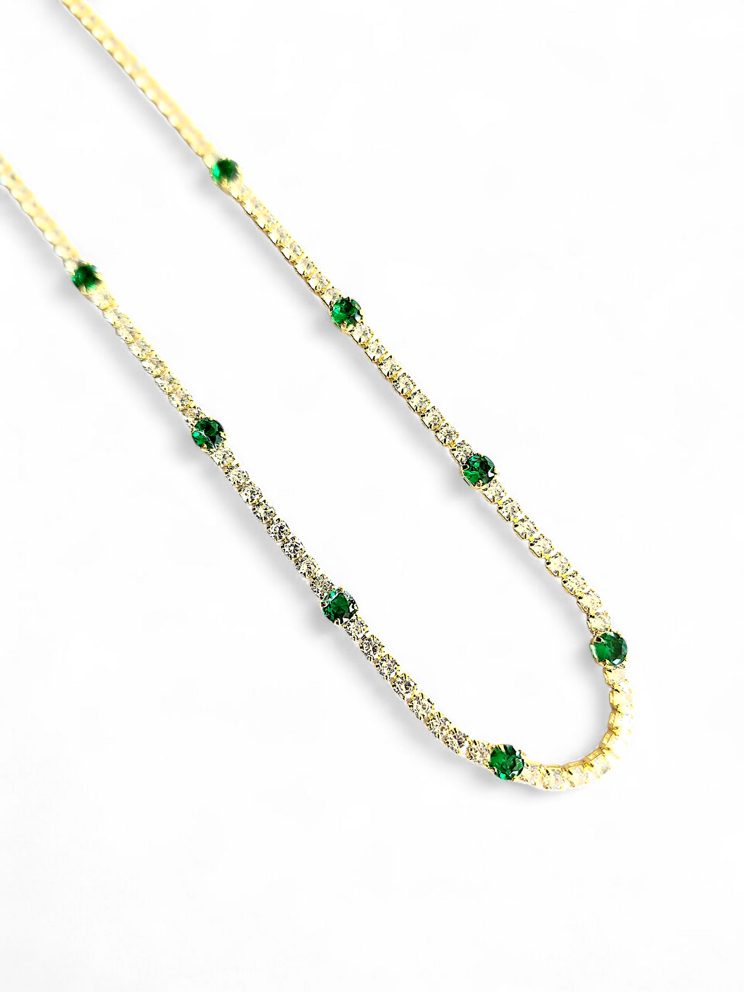 Collar Choker Tennis con Verde