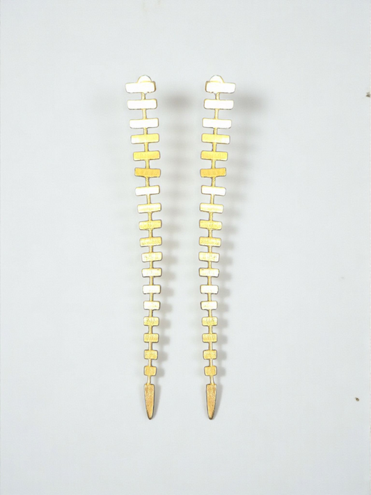 Aros Espiga 8cm - Baño de Oro