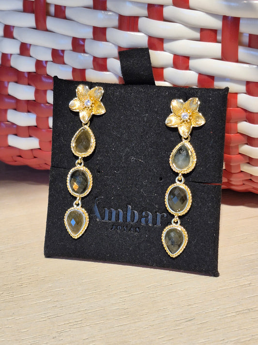 Aros Flor con Piedras