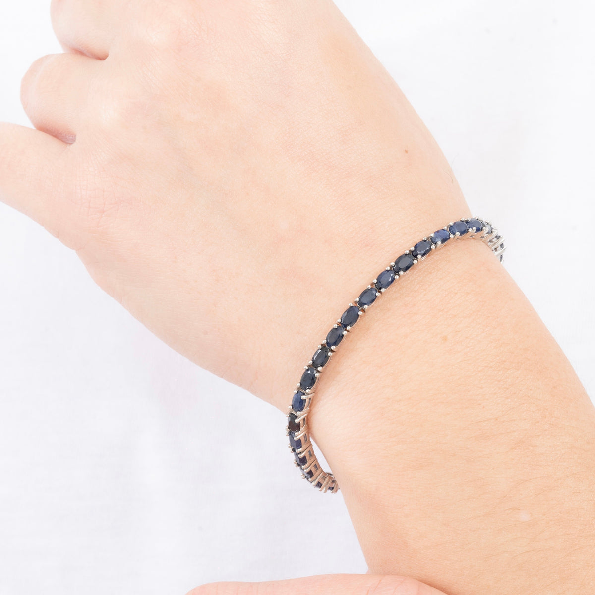 Pulsera Tennis Piedras Naturales Ovaladas 5x3mm – Plata 925