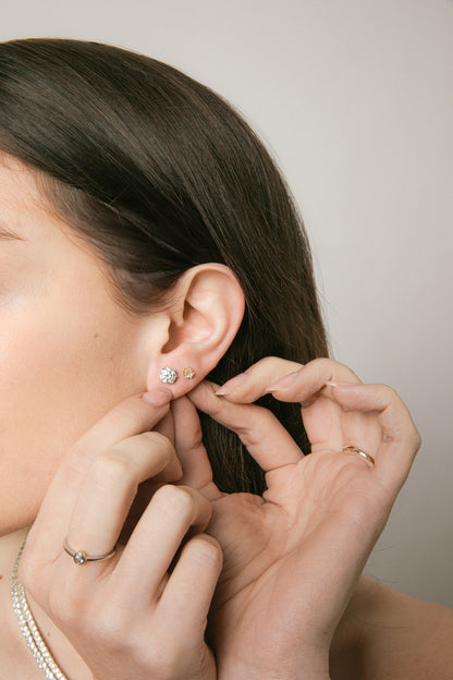 Aros Studs Moissanitas 0.5ct - Plata 925