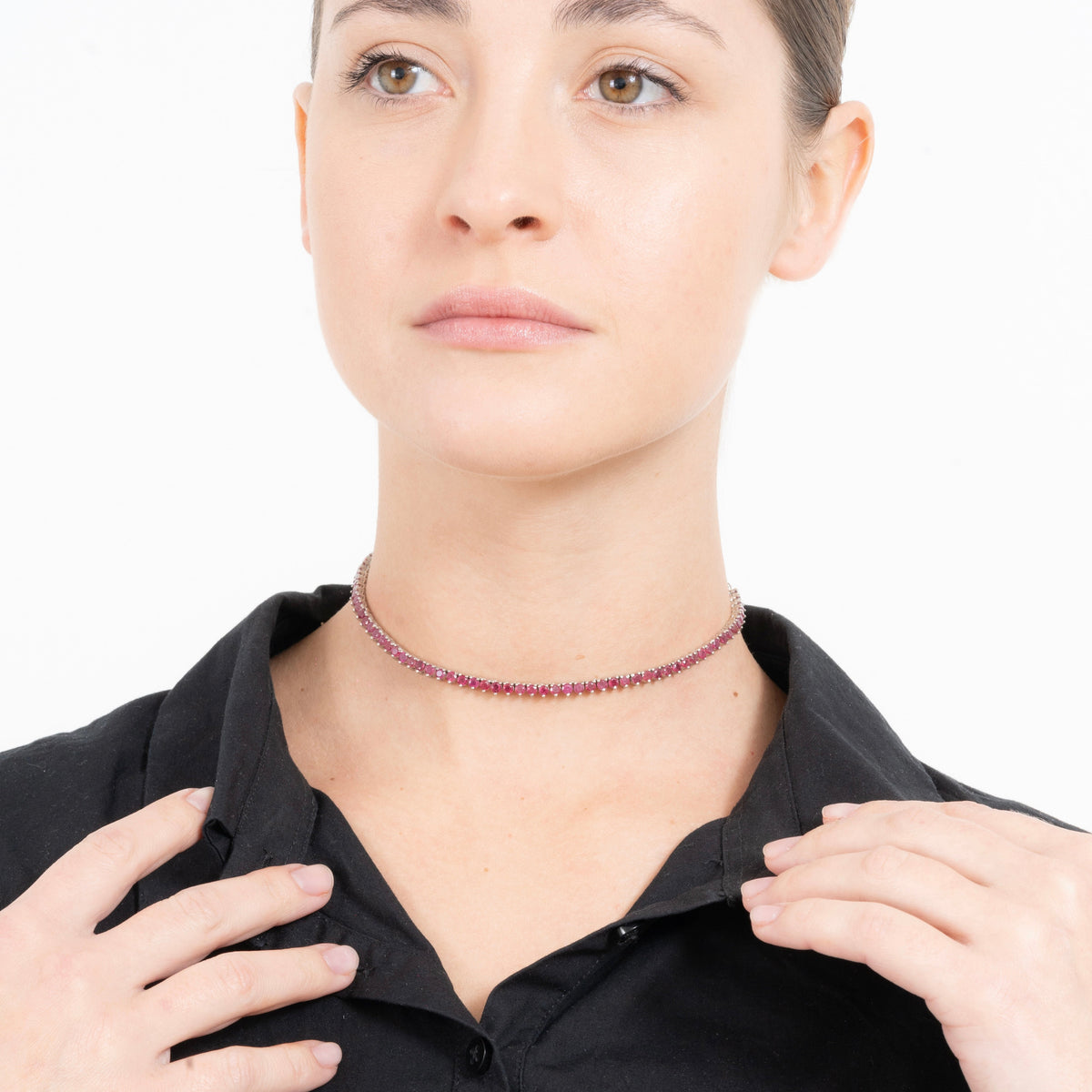 Collar Tennis Piedras Naturales 3mm – Plata 925