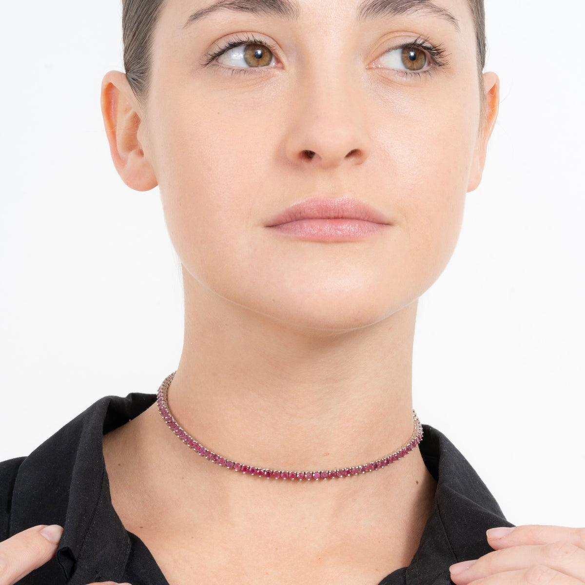 Collar Tennis Piedras Naturales 3mm – Plata 925