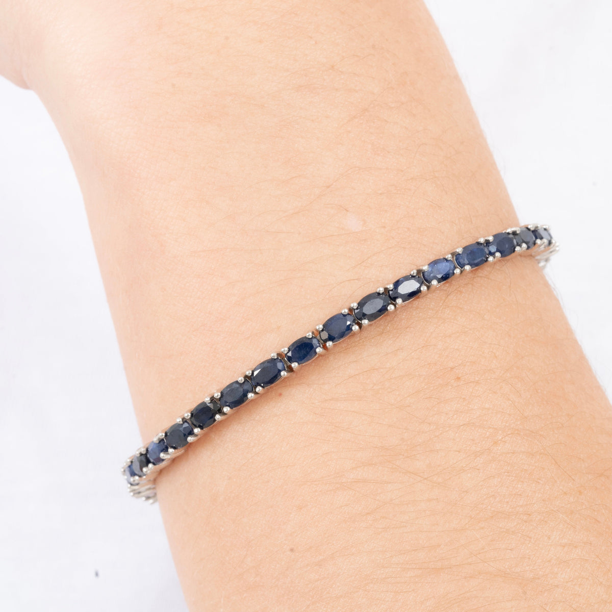Pulsera Tennis Piedras Naturales Ovaladas 5x3mm – Plata 925
